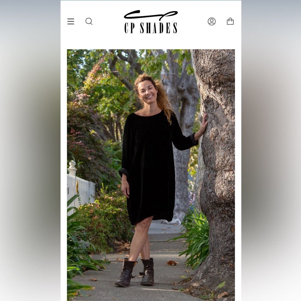Brand new CP Shades black velvet shift dress